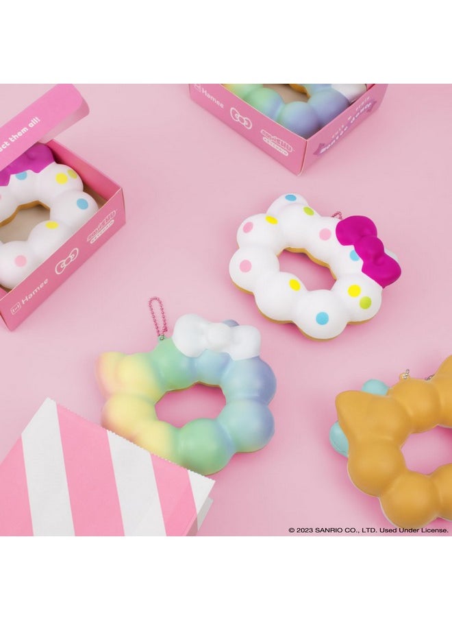 Hamee - Hello Kitty Cute Mochi Donut Squishu Squishy Toys - Slow Rising Squishy Toy Keychain For Party Favors, Stress Ball, Birthday Gifts, Kawaii Squishy For Kids, Girls, Boys, Adults - Pink - Image 1