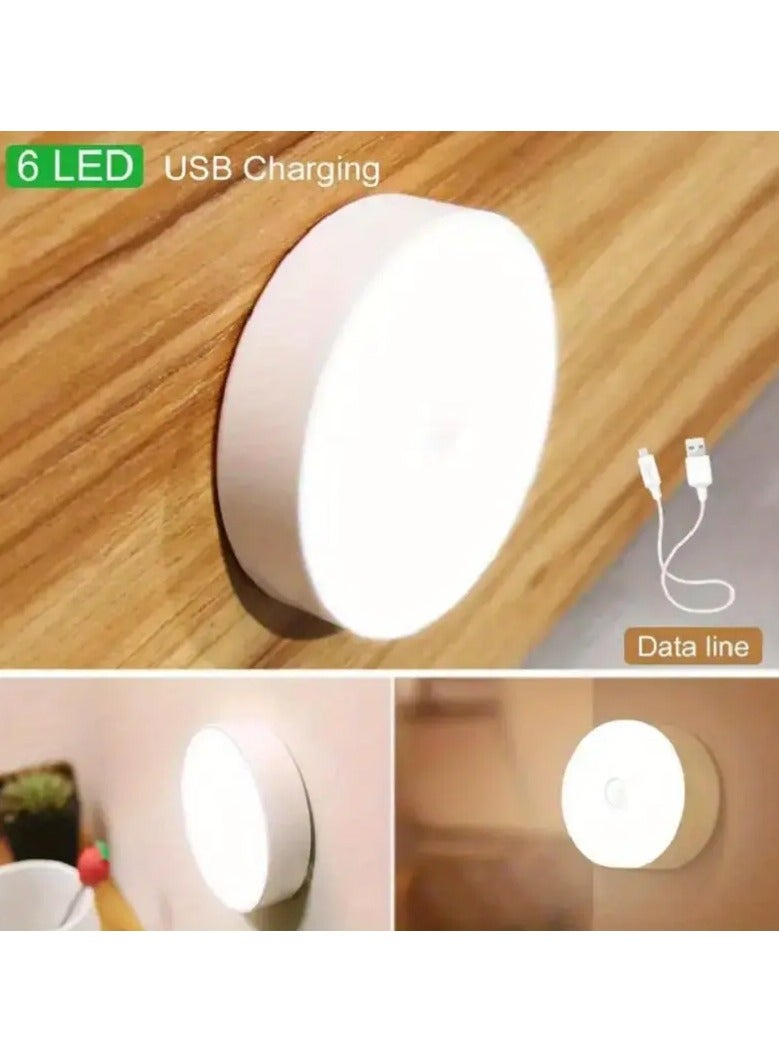 Goolsky 1pc Wireless Motion Sensor Night Light, Bedroom Decor Light, 6LED Detector Wall Decorative Lamp For Staircase Closet Room  - Image 5