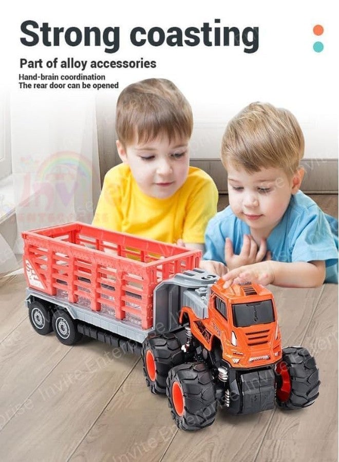 Funspark 1:43 4 WD Diecast Alloy Animal Transportation Truck Toys with Friction Powered Miniature Car Vehicle Toy for Kids, Boys and Girls Best Gift Truck - Image 5