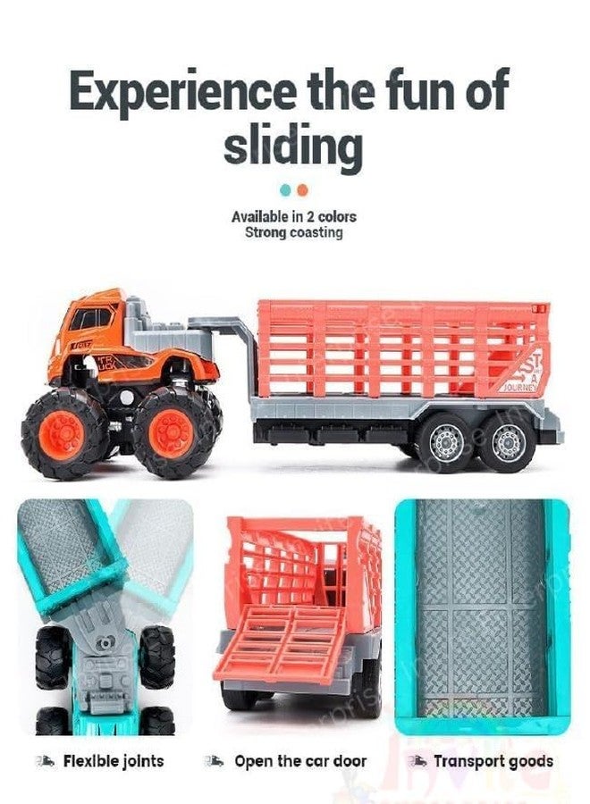Funspark 1:43 4 WD Diecast Alloy Animal Transportation Truck Toys with Friction Powered Miniature Car Vehicle Toy for Kids, Boys and Girls Best Gift Truck - Image 4