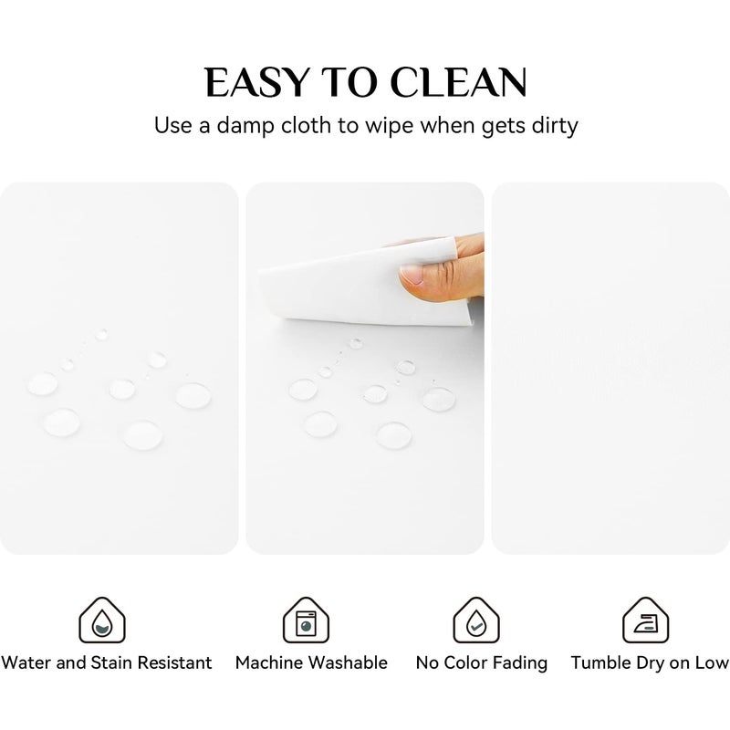 Softalker Round Tablecloth  Waterproof & Stain Resistant Table Cloth Wrinkle Free Fabric Washable 210GSM Polyester Table Cover for Spring/Party/Outdoor - 70 inch White - Image 3