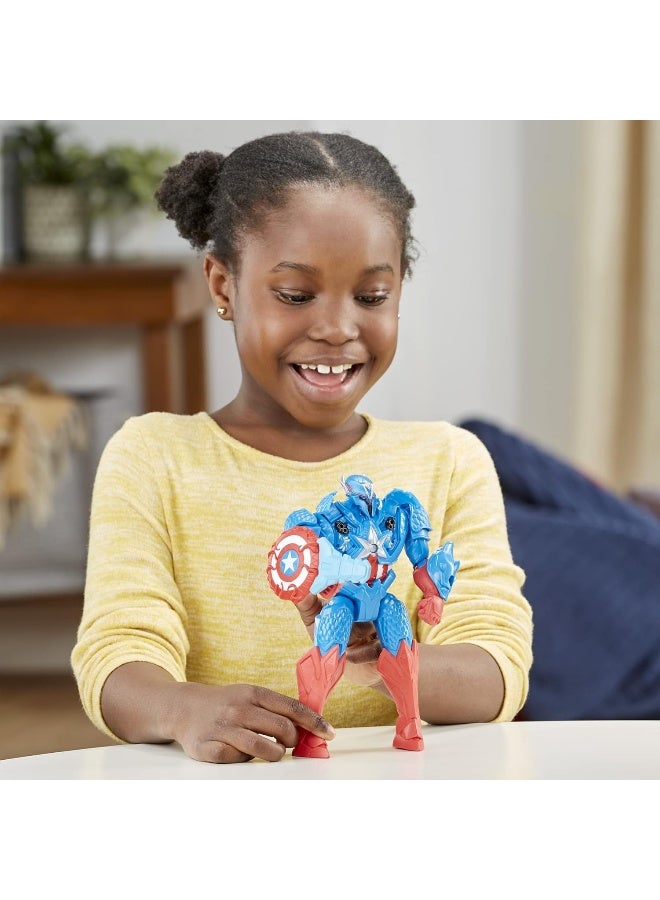 Marvel Avengers Mech Strike Monster Hunters Hunter Suit Captain America Toy, 8-Inch-Scale Deluxe Action Figure, Toys for Kids Ages 4 and Up - Image 1