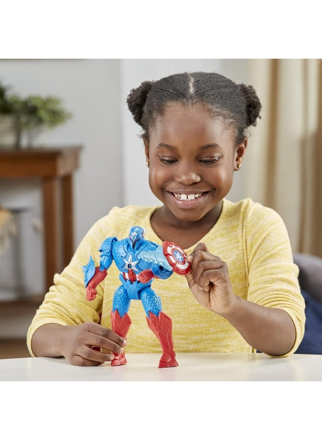 Marvel Avengers Mech Strike Monster Hunters Hunter Suit Captain America Toy, 8-Inch-Scale Deluxe Action Figure, Toys for Kids Ages 4 and Up - Image 4