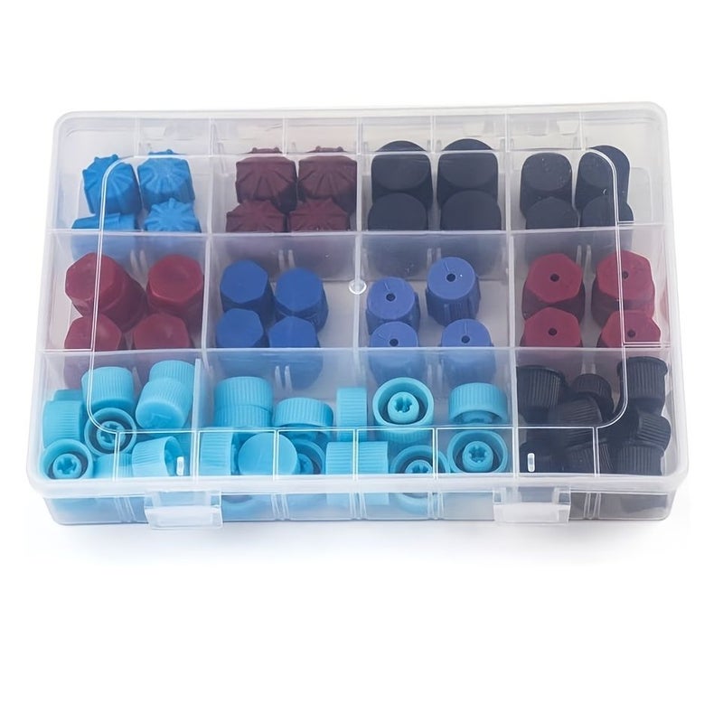 77pcs R134a AC Valve Core Dust Caps Set For Car Air Conditioning System Replacement - Image 4
