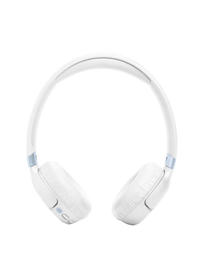 JBL Tune 680NC Wireless On-Ear Noise Cancelling Headphones with Hi-Res JBL Pure Bass & Spatial Sound, 76H Battery Life, Smart Ambient, Dual Mics, Bluetooth 6.0 – White (JBLT680NCWHT) White - Image 2