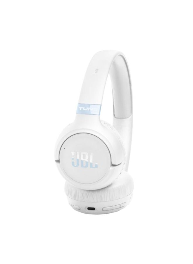 JBL Tune 680NC Wireless On-Ear Noise Cancelling Headphones with Hi-Res JBL Pure Bass & Spatial Sound, 76H Battery Life, Smart Ambient, Dual Mics, Bluetooth 6.0 – White (JBLT680NCWHT) White - Image 5
