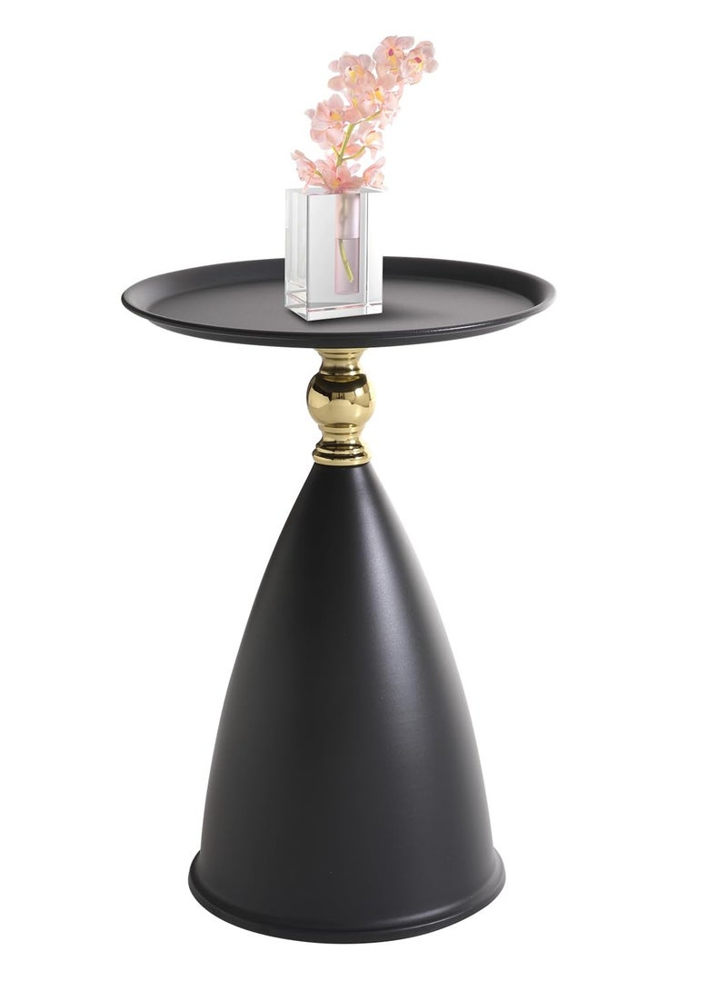 XiuWoo Round Side Table, Narrow Creative Side Table, Modern Circle Accent End Tables for Living Room, Cream Drink Martini Table for Small Spaces, black - Image 1