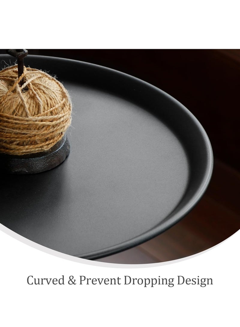 XiuWoo Round Side Table, Narrow Creative Side Table, Modern Circle Accent End Tables for Living Room, Cream Drink Martini Table for Small Spaces, black - Image 5