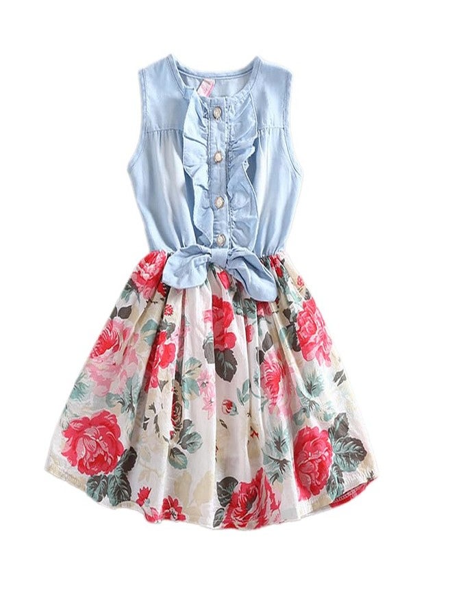 Li'l Tomatoes Girls Denim Pack of Sets with Floral Print - Image 1