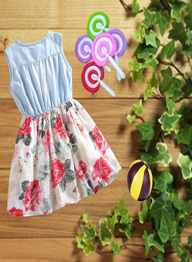 Li'l Tomatoes Girls Denim Pack of Sets with Floral Print - Image 3