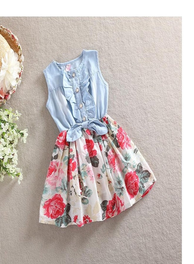 Li'l Tomatoes Girls Denim Pack of Sets with Floral Print - Image 2