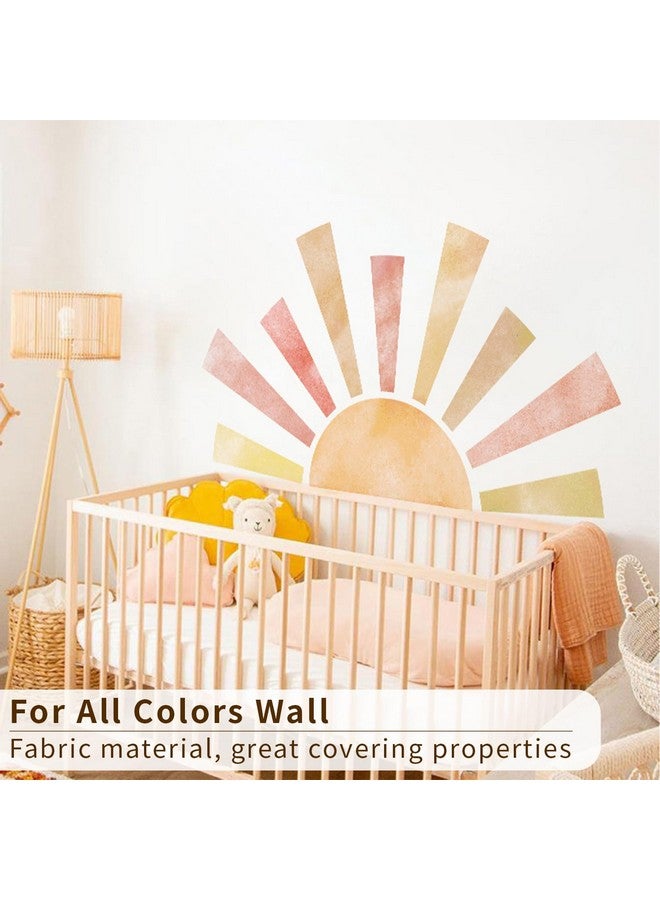 astrkiz Large Fabric Watercolor Boho Half Sun Wall Decal Peel and Stick, Pastel Sunrise Backdrop Murals Stickers, Sunshine Wall Art Decor for Kids Room Playroom Nursery Bedroom, 48.03" x 28.74" - Image 3