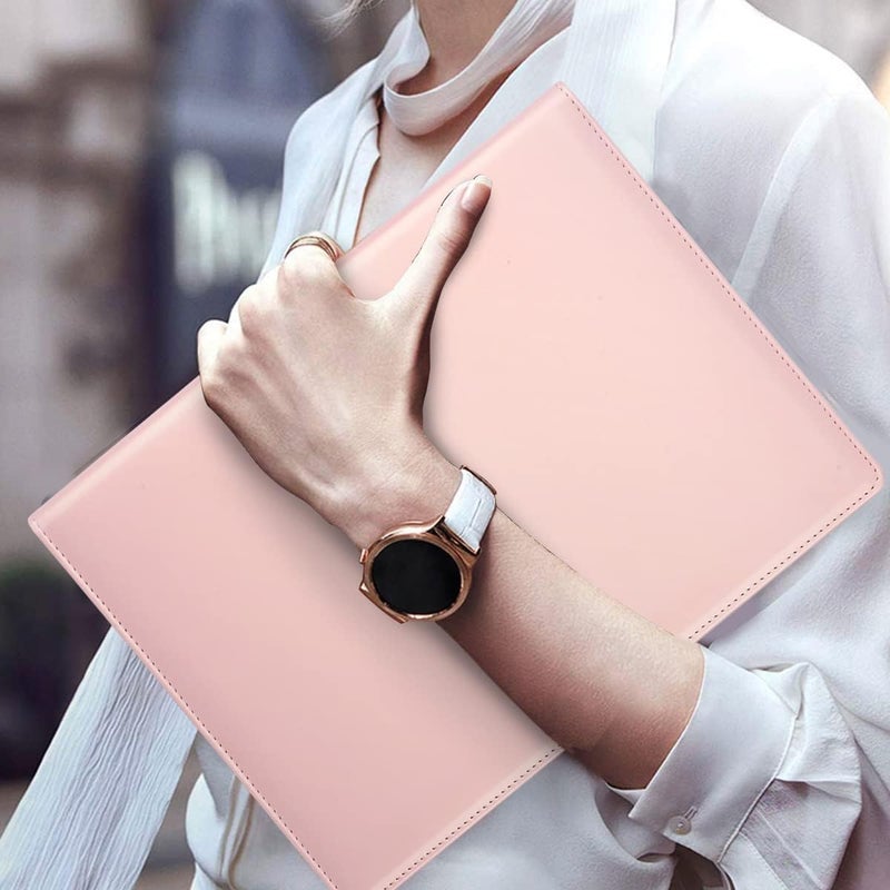 WAVEYU Portfolio Case, Business Portfolio Folder, Cute Padfolio Cover, Conference/Resume/Legal Document Organizer with Letter/A4 Size Clipboard Hardboard, Business Card Holders, Document Sleeve, Pink - Image 5