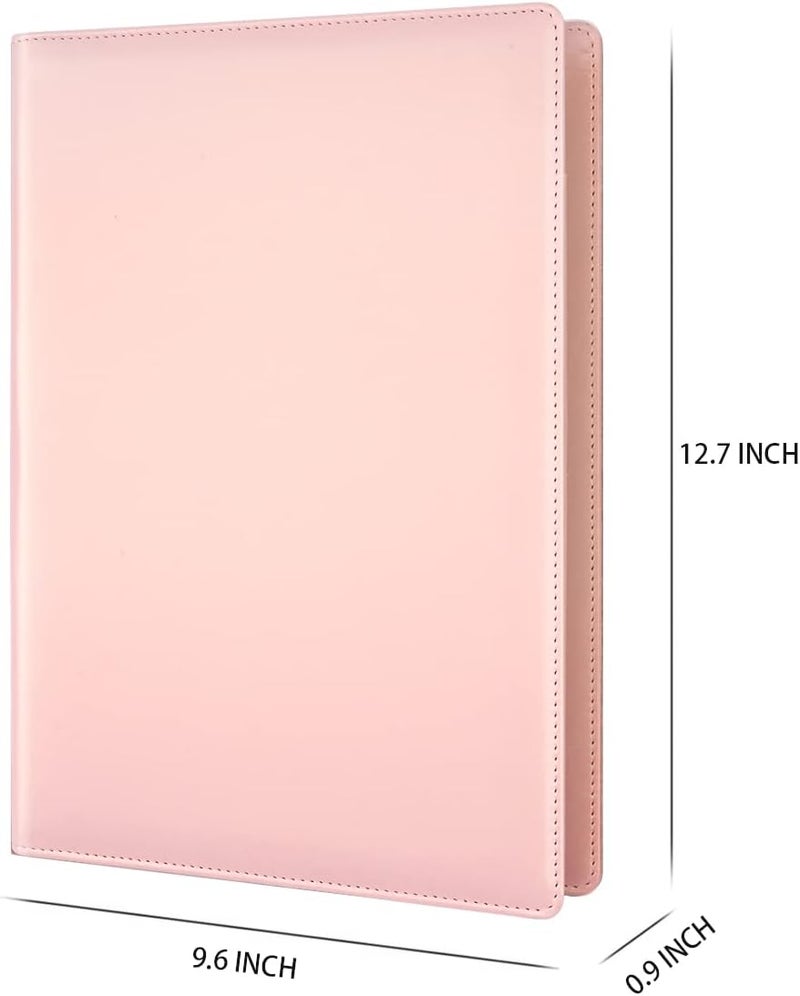 WAVEYU Portfolio Case, Business Portfolio Folder, Cute Padfolio Cover, Conference/Resume/Legal Document Organizer with Letter/A4 Size Clipboard Hardboard, Business Card Holders, Document Sleeve, Pink - Image 3