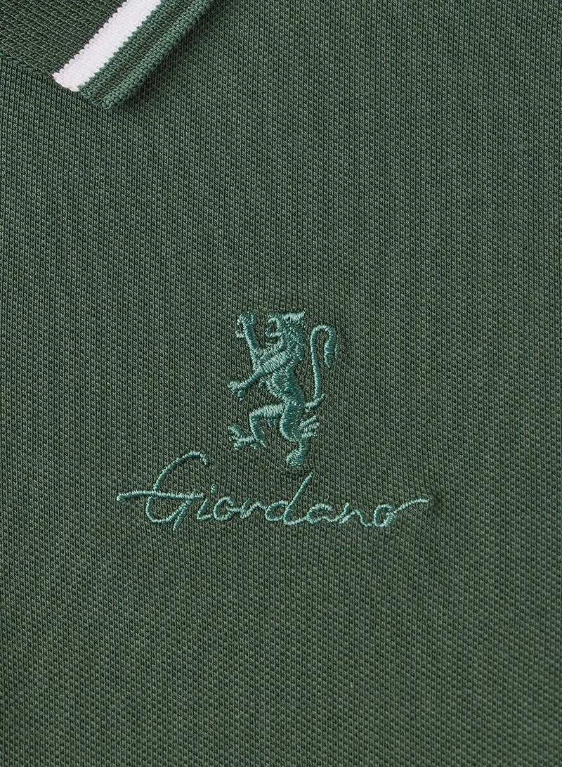 GIORDANO Junior's Slim Fit Cotton Pique Signature Embroidery Polo