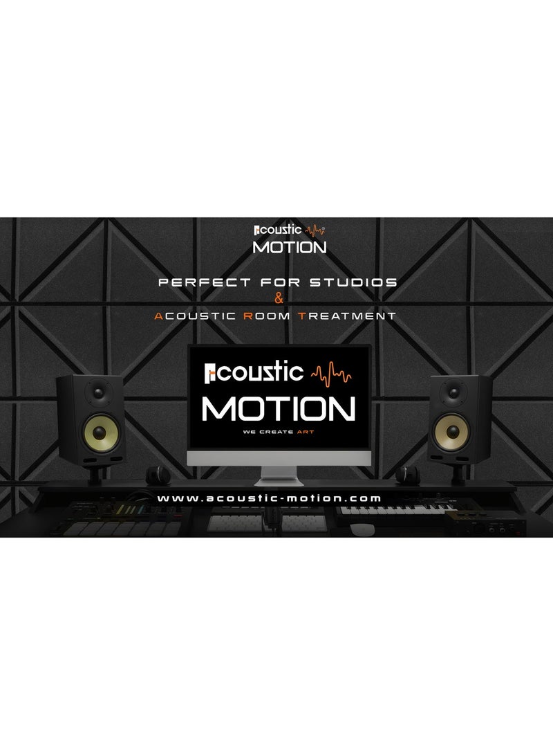 Acoustic Motion Acoustic Foam Panels-Sound Proof LINES design Panel With Self-Adhesive Set Of 12 3X30X30Cm Dark Grey Stylish Acoustic Panels Basic For studio,recording,home,office,Acoustic Room Treatment - Image 5