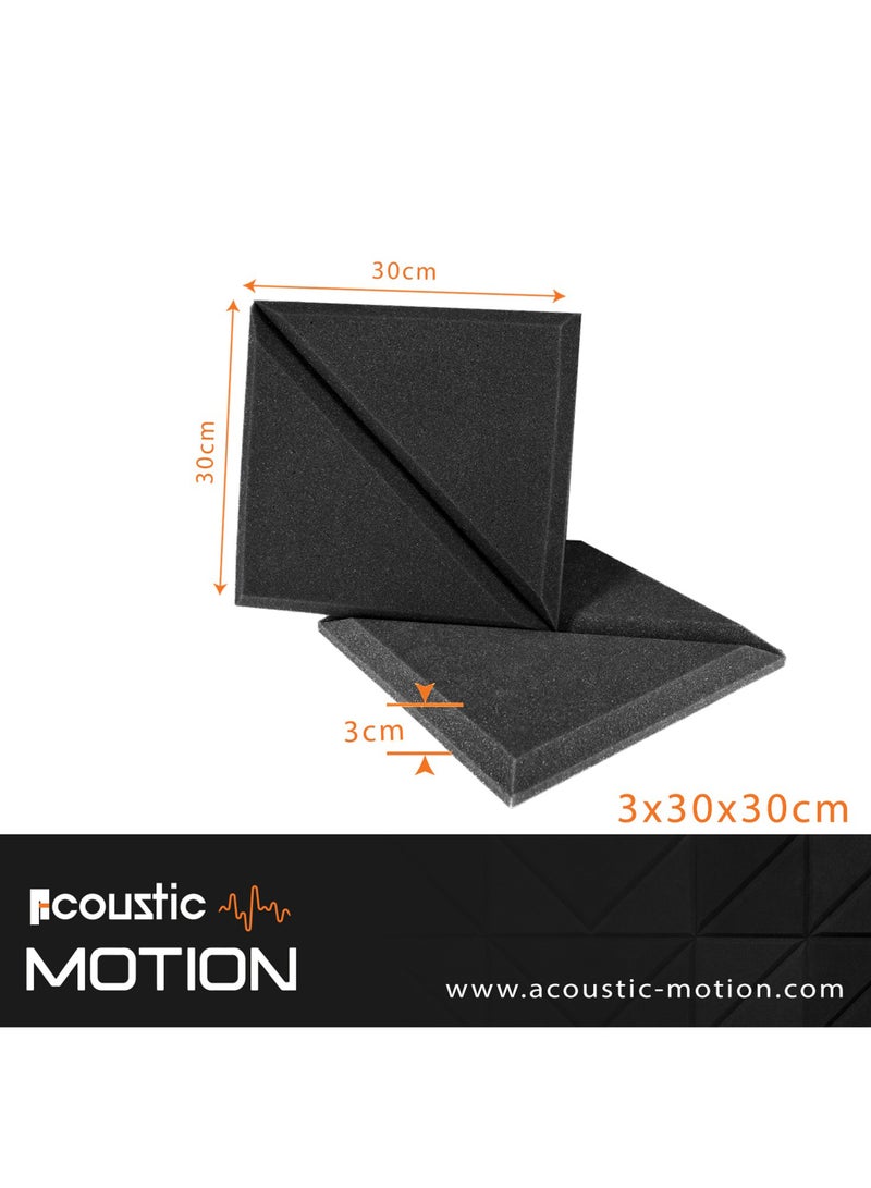 Acoustic Motion Acoustic Foam Panels-Sound Proof LINES design Panel With Self-Adhesive Set Of 12 3X30X30Cm Dark Grey Stylish Acoustic Panels Basic For studio,recording,home,office,Acoustic Room Treatment - Image 4