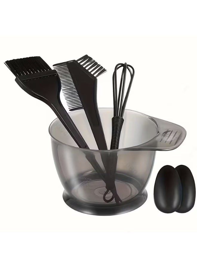 Goolsky 5-Piece Hair Dye Tools Set with Bowl, Comb, Earmuffs, Palette Brush, and Mixing Rods for Normal Hair - Durable Accessories for Easy Application - Image 1