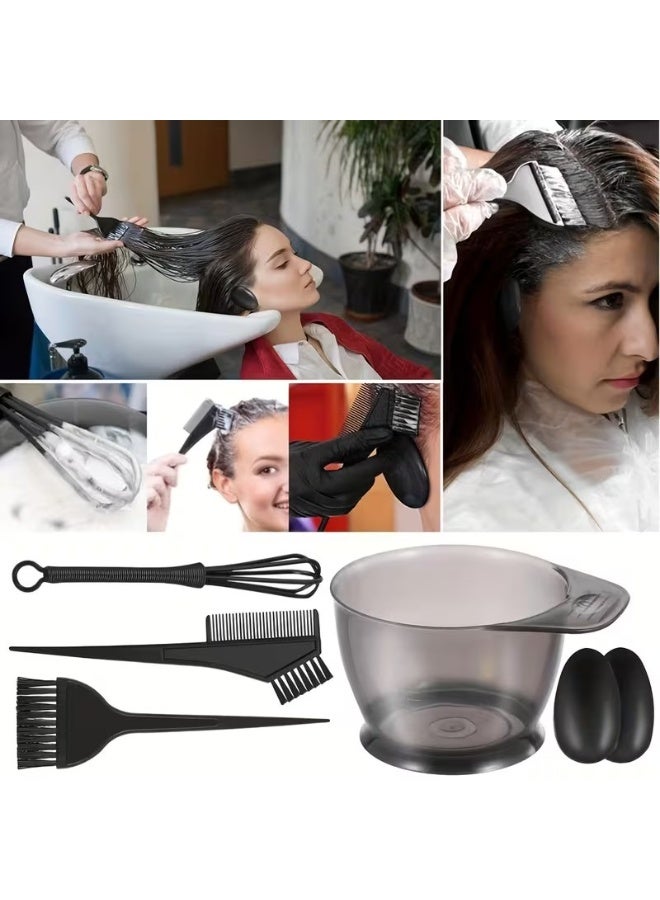 Goolsky 5-Piece Hair Dye Tools Set with Bowl, Comb, Earmuffs, Palette Brush, and Mixing Rods for Normal Hair - Durable Accessories for Easy Application - Image 2