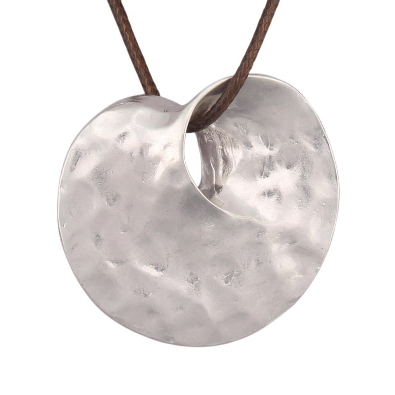 JAOYU Long Boho Necklace for Women with Large Silver Circle Pendant Chunky Trendy Bohemian Necklace Pendant Choker Statement Jewelry - Image 1