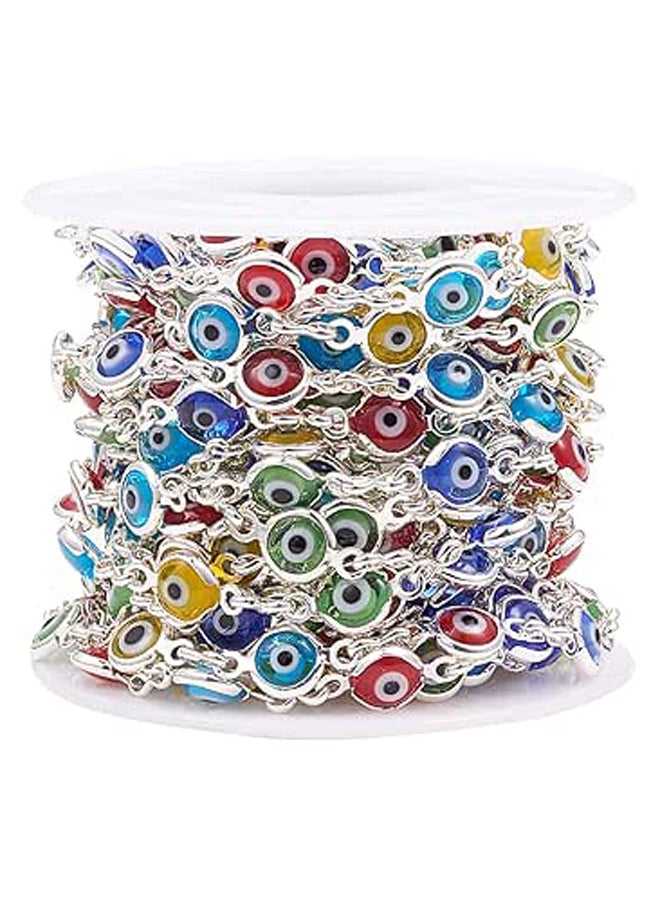 Brass Golden Beads Charm Chain Evil Eye  - Image 1