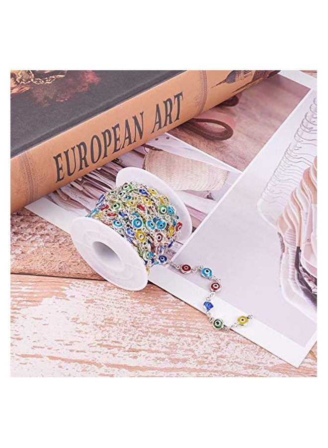 Brass Golden Beads Charm Chain Evil Eye  - Image 4