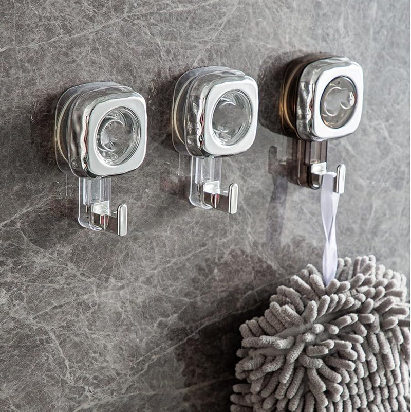 Silver Suction Hooks Strong Adhesive Wall Hooks Reusable For Bathroom Kitchen Home Organization - Image 5