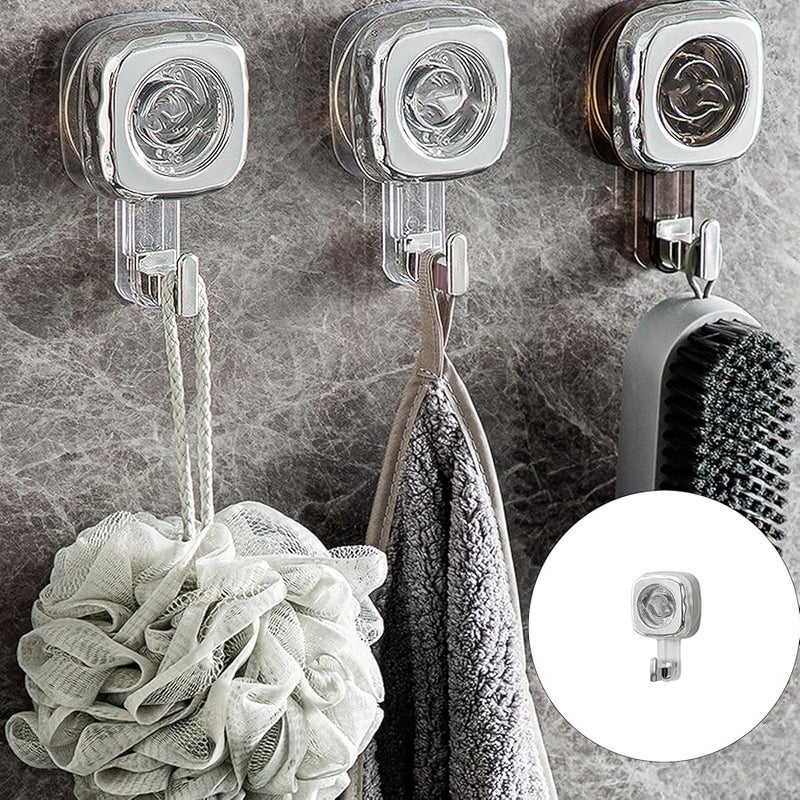 Silver Suction Hooks Strong Adhesive Wall Hooks Reusable For Bathroom Kitchen Home Organization - Image 3