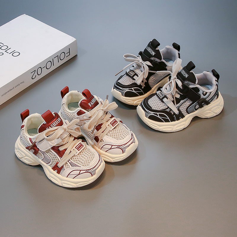 2025 Spring Fashion Lightweight Thick-Soled Girls' Torre Shoes E-Mesh Breathable Boys' Sneaker Anti-Children Running Shoes - Image 4