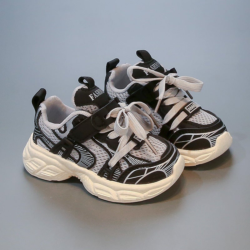 2025 Spring Fashion Lightweight Thick-Soled Girls' Torre Shoes E-Mesh Breathable Boys' Sneaker Anti-Children Running Shoes - Image 1