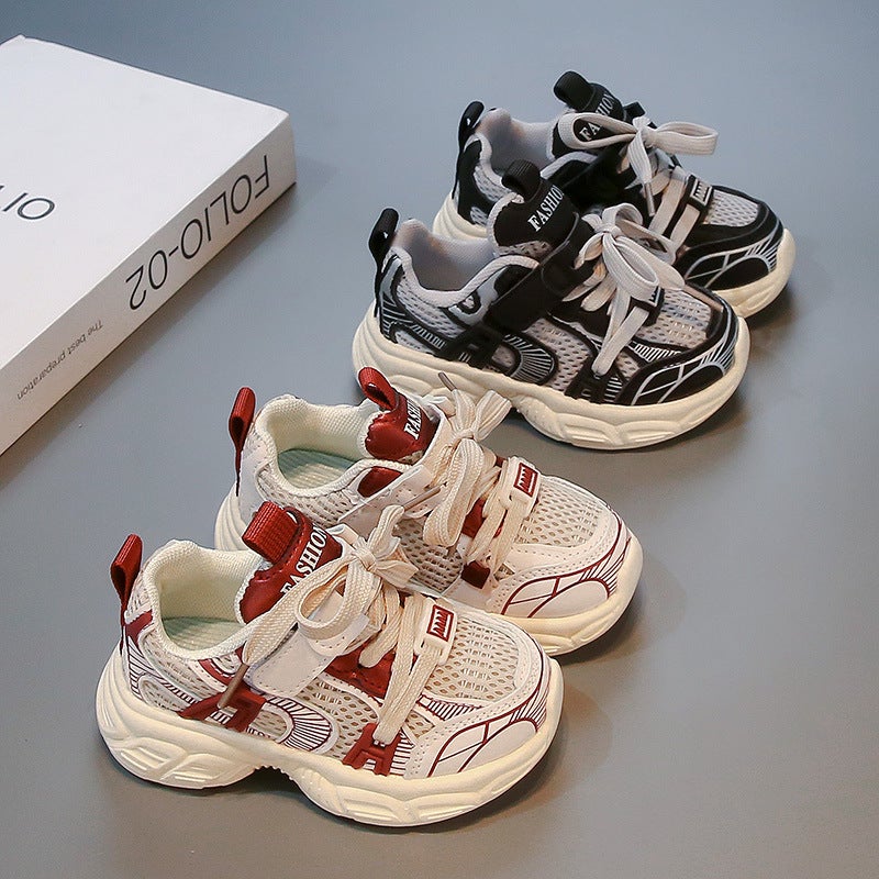 2025 Spring Fashion Lightweight Thick-Soled Girls' Torre Shoes E-Mesh Breathable Boys' Sneaker Anti-Children Running Shoes - Image 2
