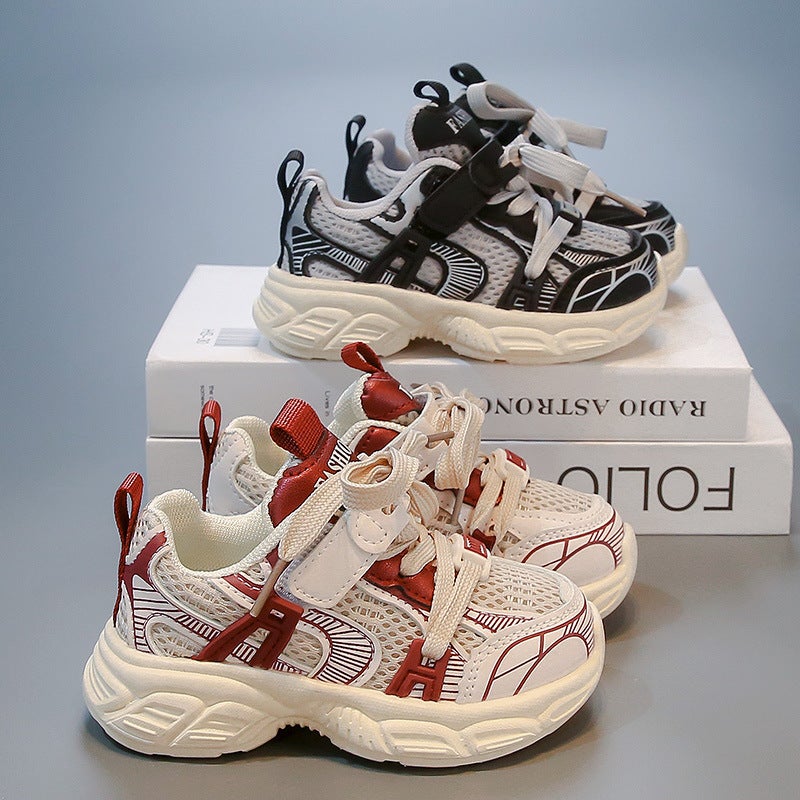 2025 Spring Fashion Lightweight Thick-Soled Girls' Torre Shoes E-Mesh Breathable Boys' Sneaker Anti-Children Running Shoes - Image 3