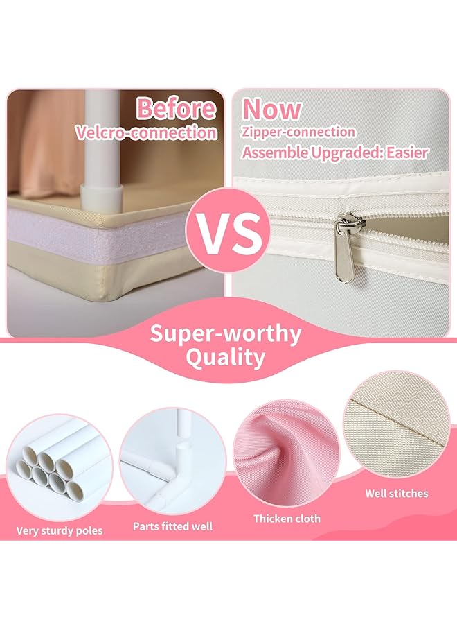 لاكي خيمة أطفال مع مجموعة مصابيح وأضواء نجوم وخيام لعب للأطفال الصغار وخيام أطفال وبيت لعب داخلي وخيمة أميرة للبنات وبيت ألعاب هدية (وردي) - Image 5