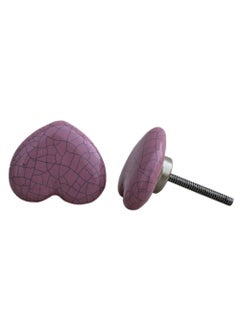 Indian-Shelf IndianShelf 4 Pieces Pink Heart Crackle Ceramic Luxurious Drawer Knobs for Kitchen Cabinet Hardware Door Decorative Dresser Pulls ArtisanMade  - Image 2