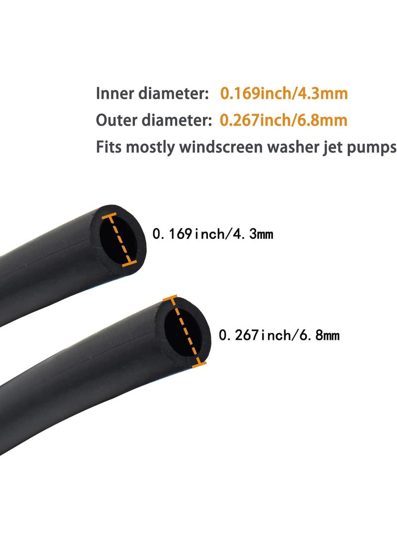 Windshield Washer Hose Kit - 4 Meter Universal Washer Fluid Hose with Hose Connectors(12 PCS), Suitable for Most Windshield Washer Nozzle Installation, Connect Car Water Pump and Nozzles, Black - Image 3