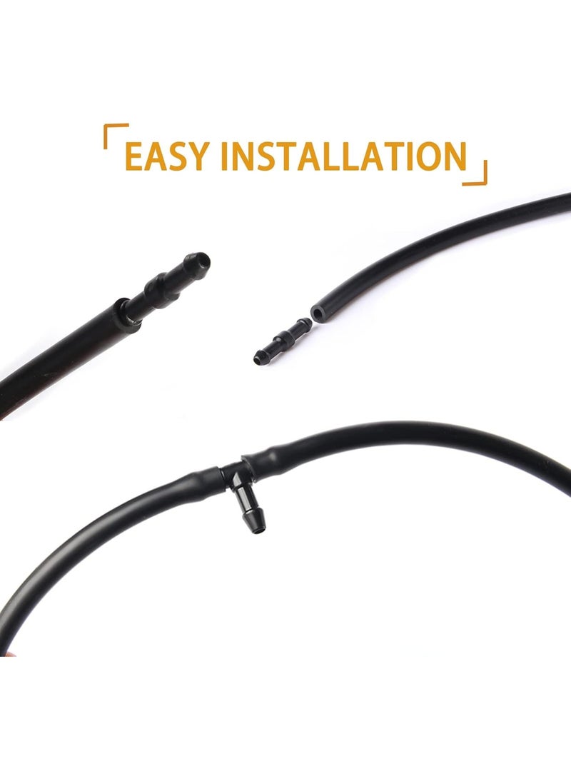 Windshield Washer Hose Kit - 4 Meter Universal Washer Fluid Hose with Hose Connectors(12 PCS), Suitable for Most Windshield Washer Nozzle Installation, Connect Car Water Pump and Nozzles, Black - Image 5