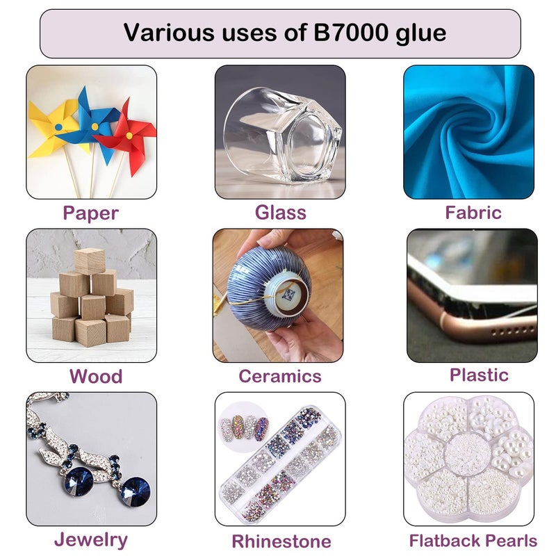 FITTDYHE B7000 Jewelry Glue for Jewelry Making, FITTDYHE 3Pcs 50ML/19oz Transparent Glue Rhinestone Transparent Glue Fabric Glue, Multi-Purpose Super Adhesive B-7000 Glue Nail Art for Phone Repair - Image 5