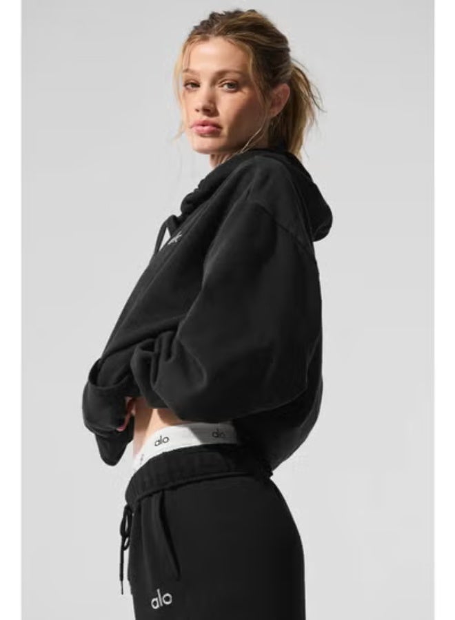 alo Loose Accolade Hoodie-Black - Image 2