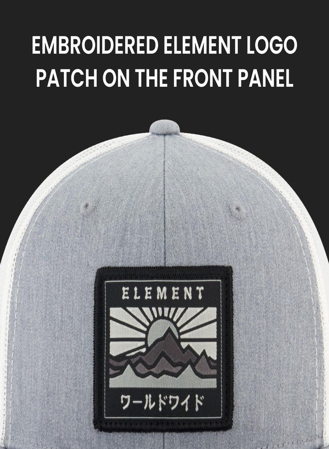 إيليمنت قبعة سائق الشاحنة من إيليمنت، قبعة بيسبول للبالغين بستة أجزاء وحافة مسطحة، لون رمادي فاتح، مقاس واحد - Image 3