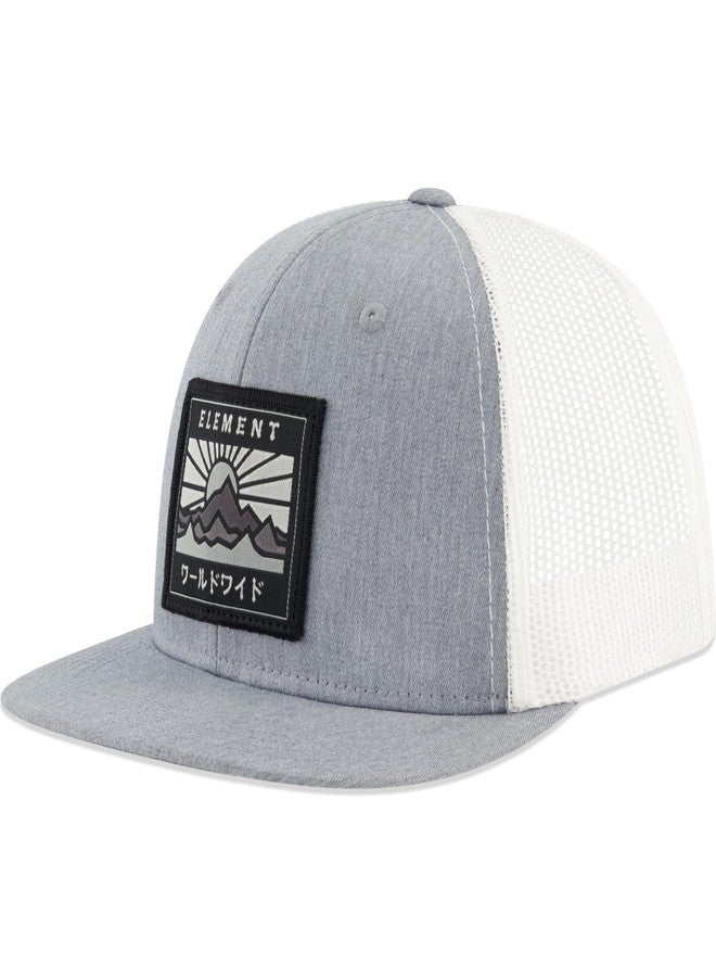 إيليمنت قبعة سائق الشاحنة من إيليمنت، قبعة بيسبول للبالغين بستة أجزاء وحافة مسطحة، لون رمادي فاتح، مقاس واحد - Image 1