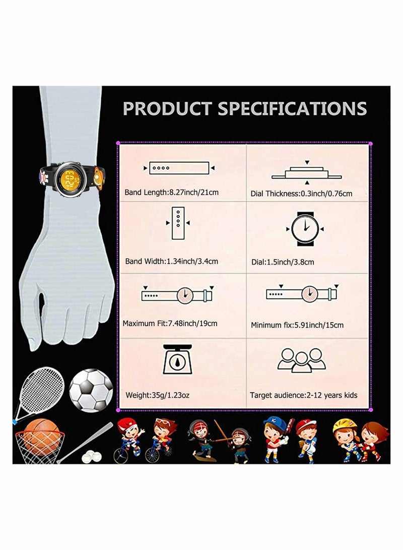 Toddler Kids Digital Watches for Girls Boys3D lovely Cartoon 7 Color Lights Waterproof Sport Electronic Wrist Watch with Alarm Stopwatch for 3-10 Year Children - Image 3