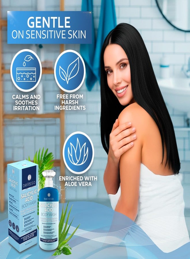 BELLISSO Salicylic Acid Body Wash - Men's and Women's Exfoliating Liquid Soap for Back Acne and KP - For Oily and Sensitive Skin - Sulfate Free Formula - 16 Fl Oz - Image 5