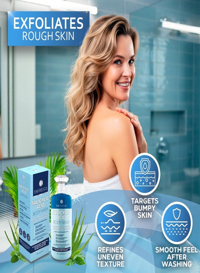 BELLISSO Salicylic Acid Body Wash - Men's and Women's Exfoliating Liquid Soap for Back Acne and KP - For Oily and Sensitive Skin - Sulfate Free Formula - 16 Fl Oz - Image 2