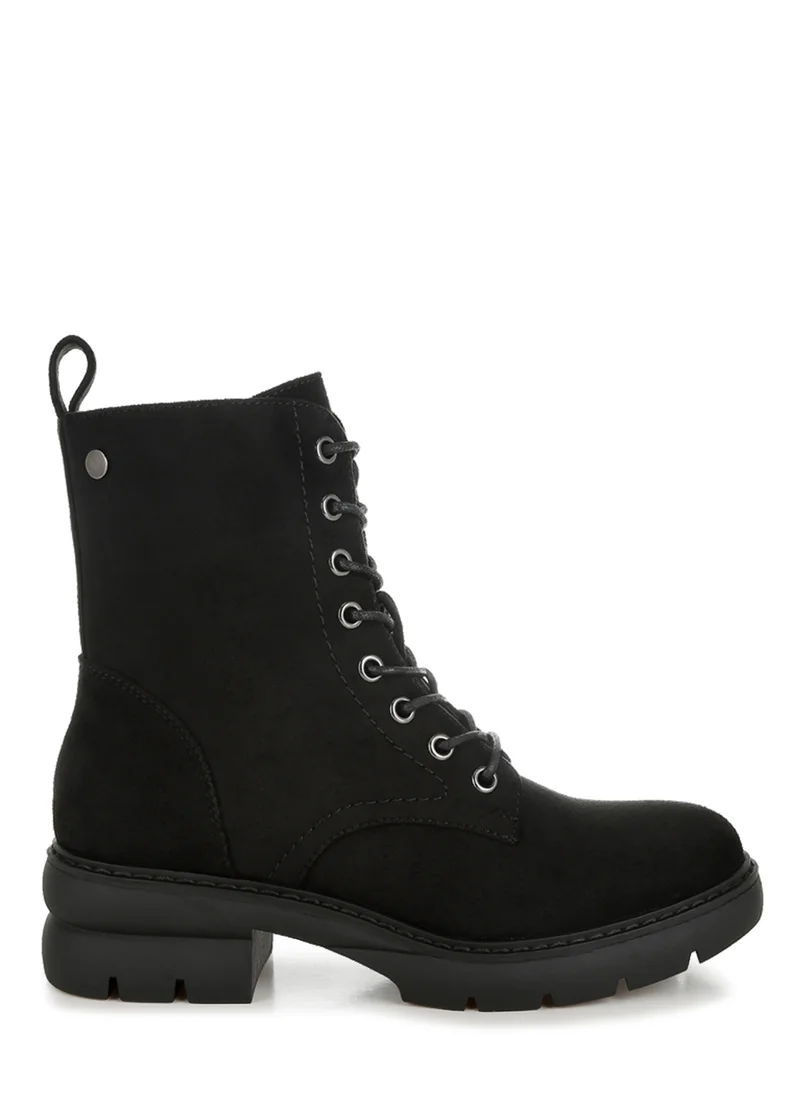 London Rag Lace Up High Ankle Boots in Black