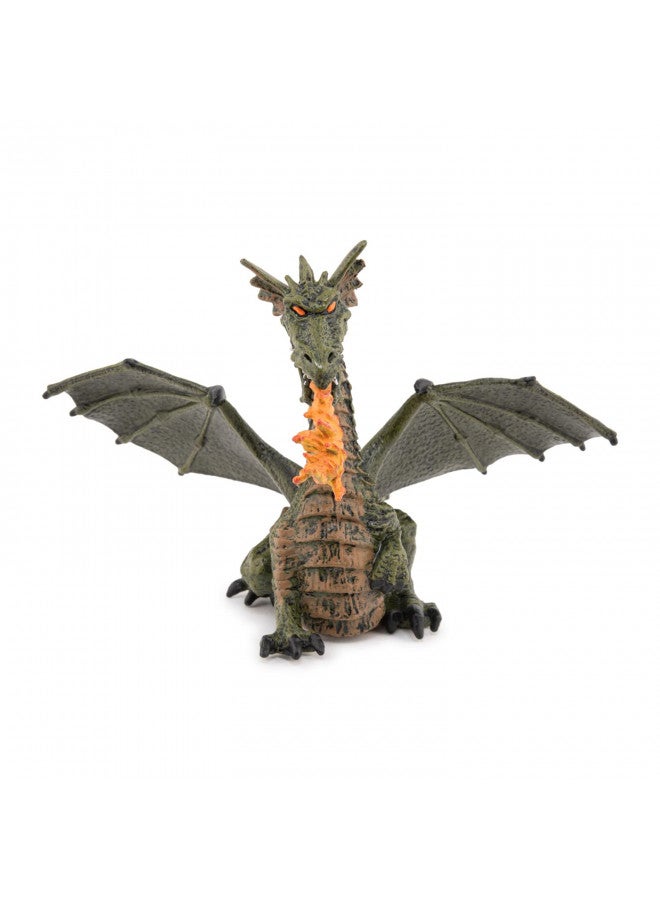 Papo Winged Dragon with Fire (Winged Blue or Green Dragon; Colors may vary) - Image 2