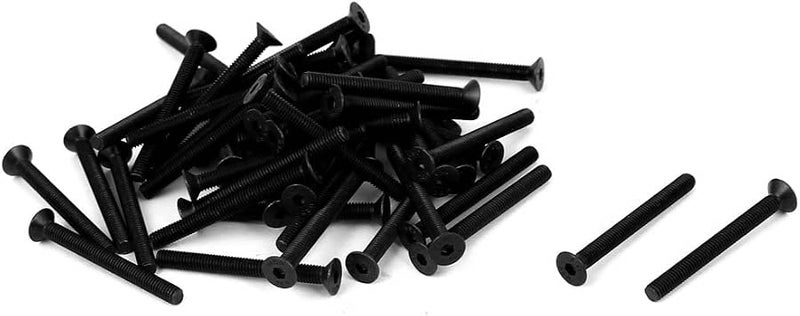 Sourcingmap M3x30mm 10.9 Carbon Steel Countersunk Head Hex Socket Screw 50pcs