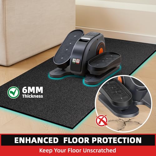 GymCope Treadmill Mat, 7'x3'/6'x3'/6'x2.5'/5.6'x2'/4'x2', 6mm Thick Exercise Equipment Gym Mat for Hardwood FloorCarpet, Compatible with Peloton Bike, Indoor Spin Bike, Elliptical - Image 5