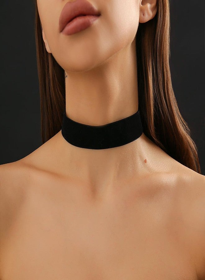 yfstyle 4pcs Black Choker Necklaces for Woman Adjustable Layered Black Velvet Choker Collar Simple Gothic Velvet Chokers for Cosplay Birthday Halloween Jewelry Gifts-4Pcs - Image 3