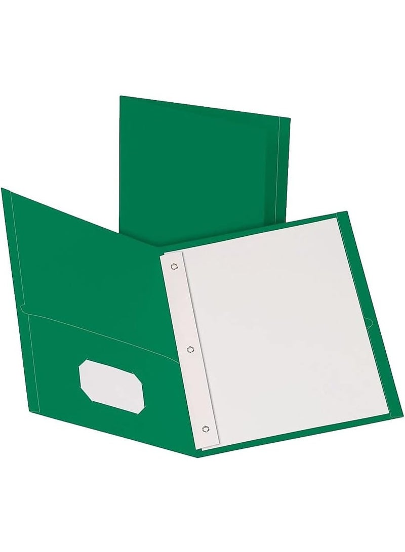 Oxford Oxford Twin Pocket Folders with Fasteners, Letter Size, Hunter Green, 25 per Box (57756) - Image 3