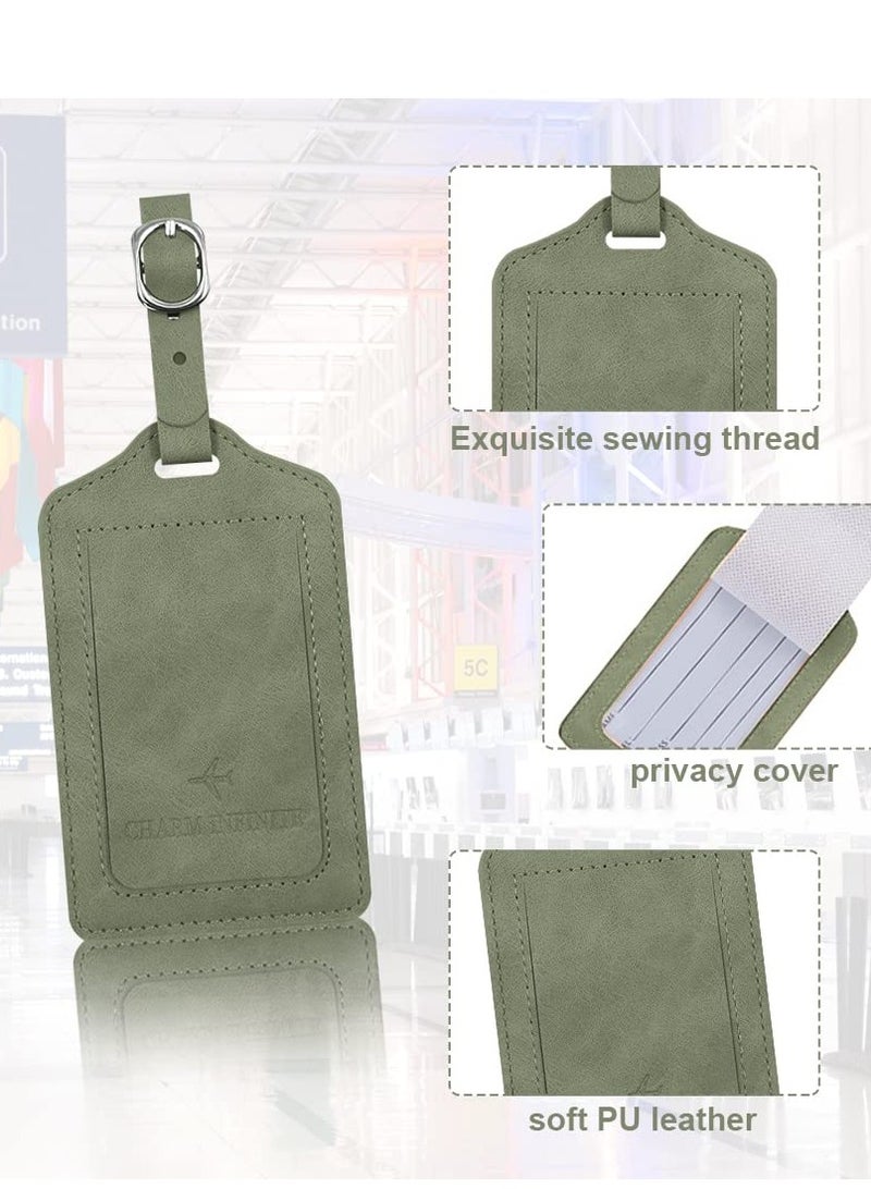 KASTWAVE Leather Luggage Tags, Leather Luggage Tags with Flap & Strap, Name ID Card for Luggage Suitcase, Sturdy Travel Bag Tags Identifier, Baggage Labels Personalized for Women Men, Cruise Ships - Image 4